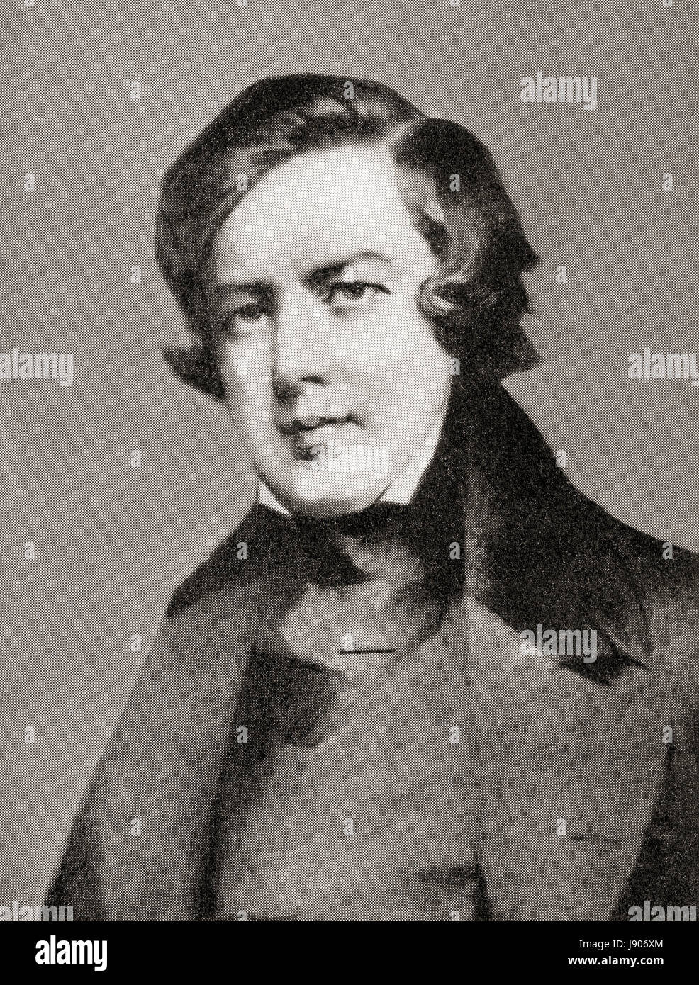 Robert Schumann, 1810 –1856.  German composer and music critic.  From Hutchinson's History of the Nations, published 1915. Stock Photo