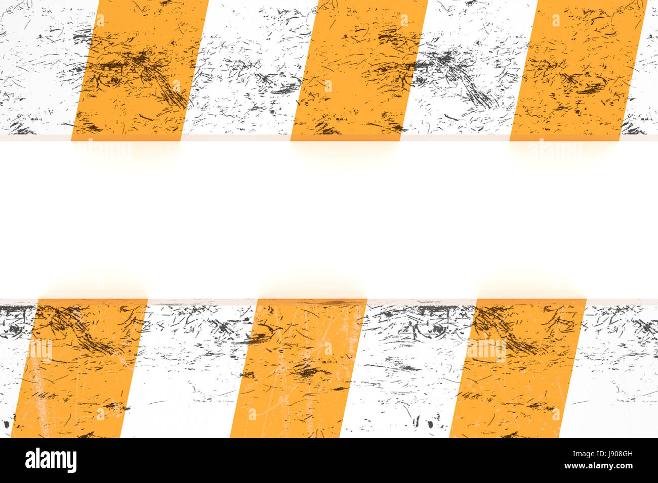 Isolated warning zone pattern in orange and white stripes Stock Photo