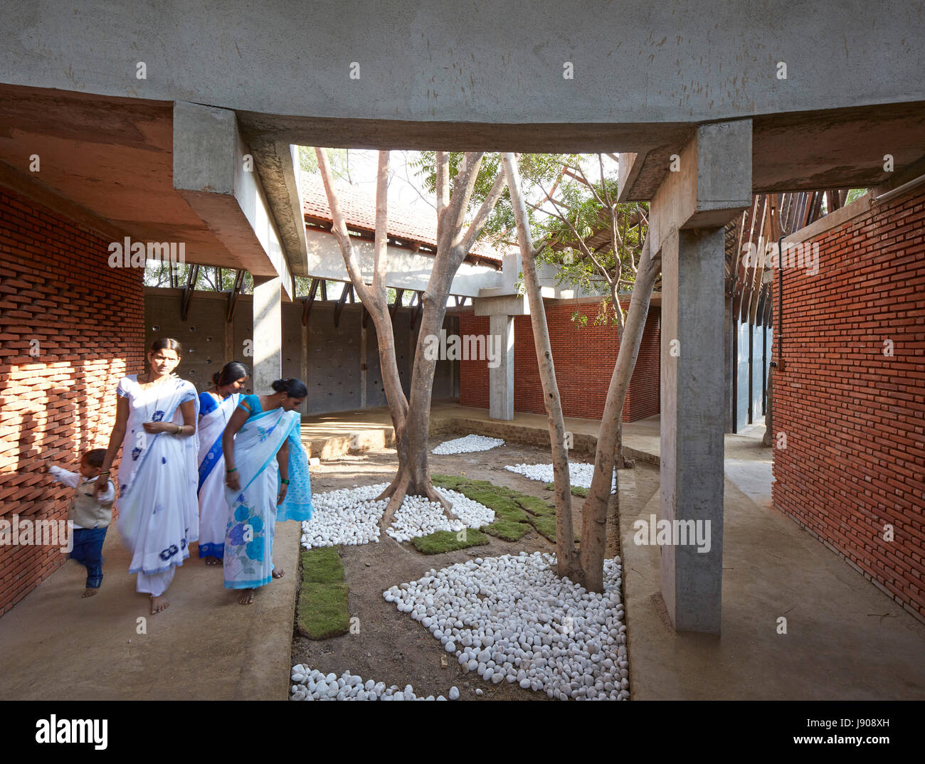 Local ladies visiting centre. Jetvanaa, Sakharwadi, India. Architect: SP+a , 2016. Stock Photo