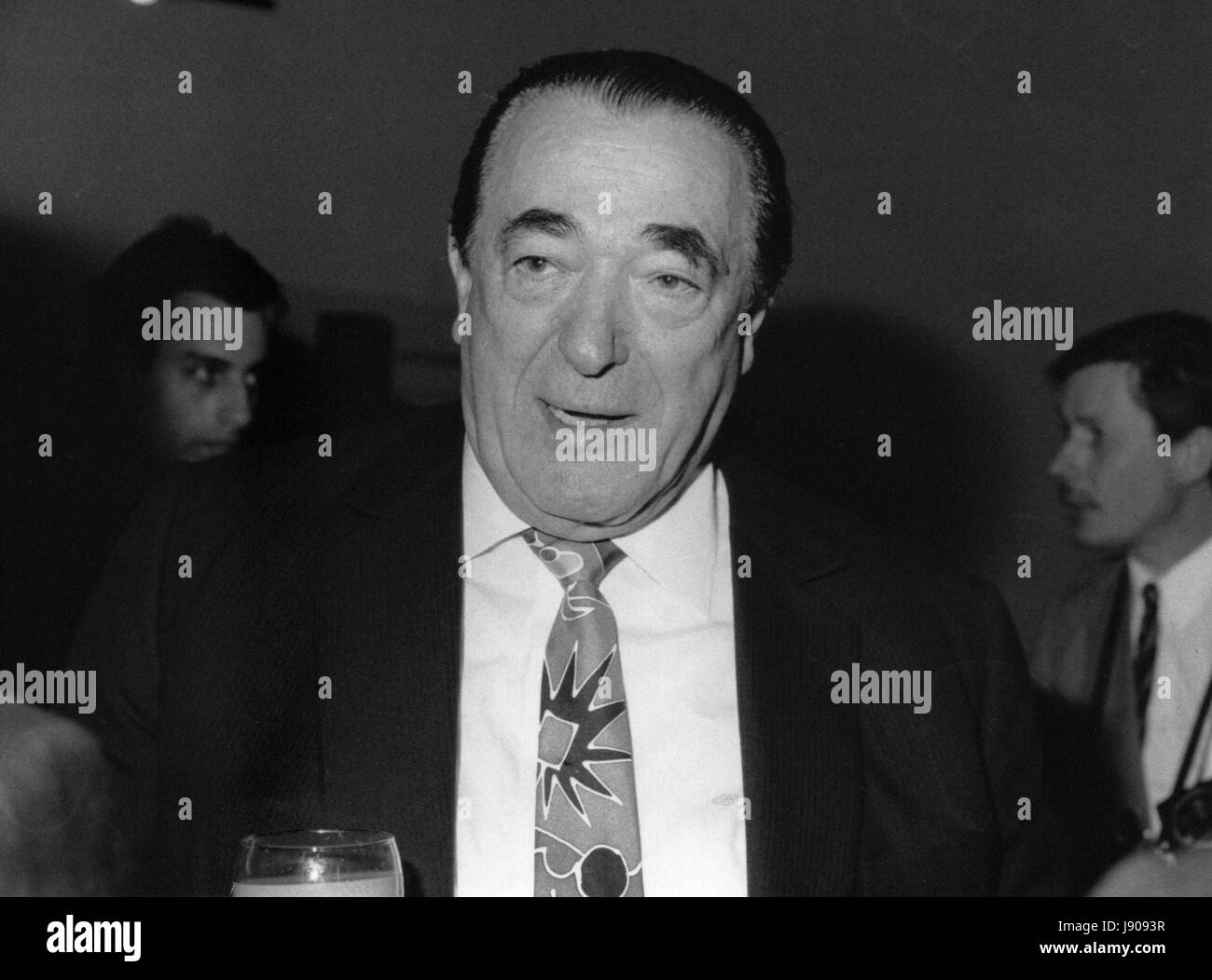 Robert Maxwell, Chairman of Mirror Group Newspapers, attends a press conference in London, England on April 17, 1991. Stock Photo