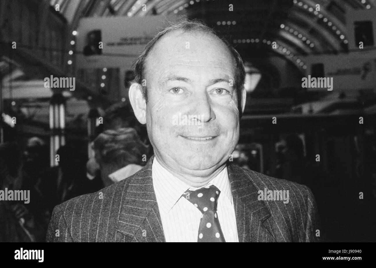Robin Esser, former Editor of the Sunday Express newspaper, attends the Conservative party conference in Blackpool, England on October 10, 1989. Stock Photo