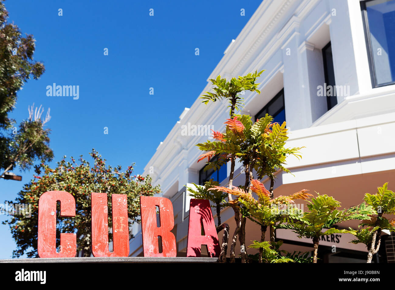 Cuba Street in Wellington, New Zealand Stock Photo