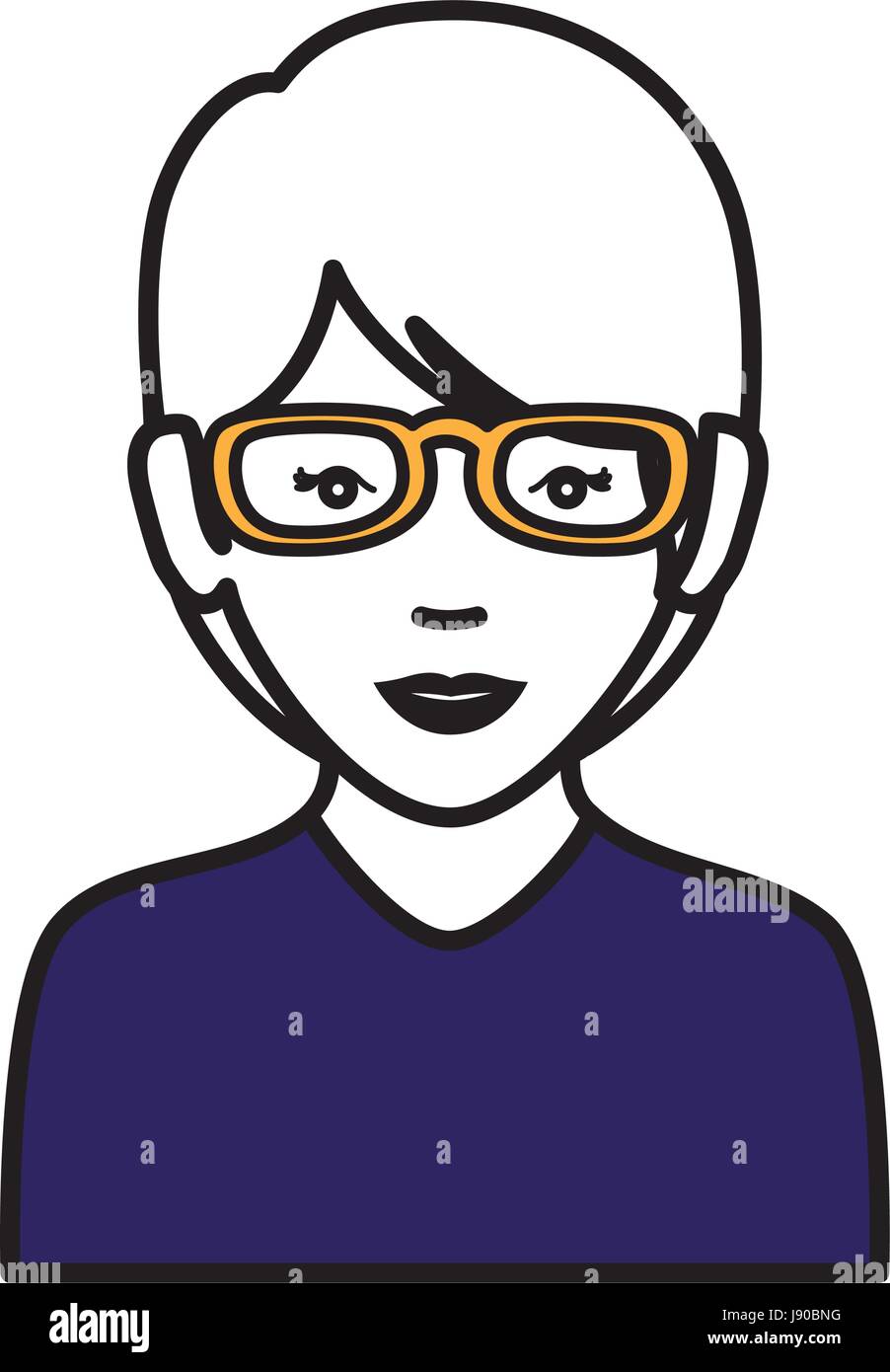 beautiful and young woman with glasses character Stock Vector Image & Art Alamy