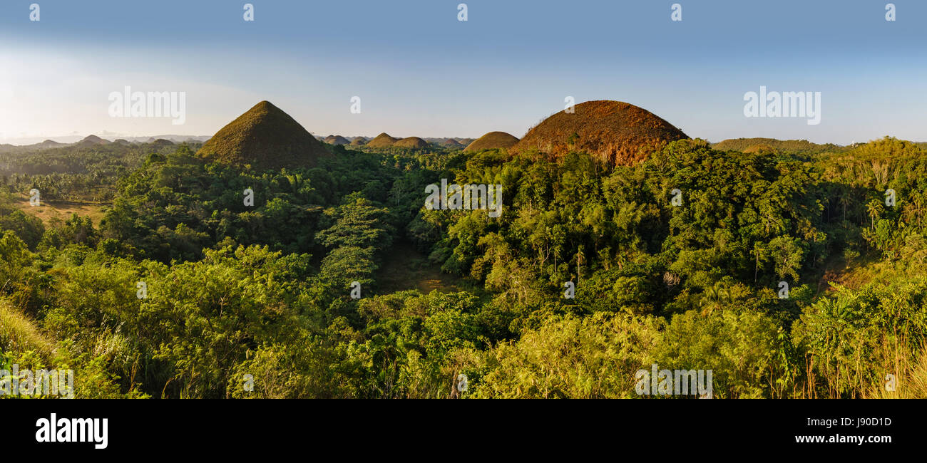 Chocolate hills in Carmen, Bohol island - Philippines Stock Photo