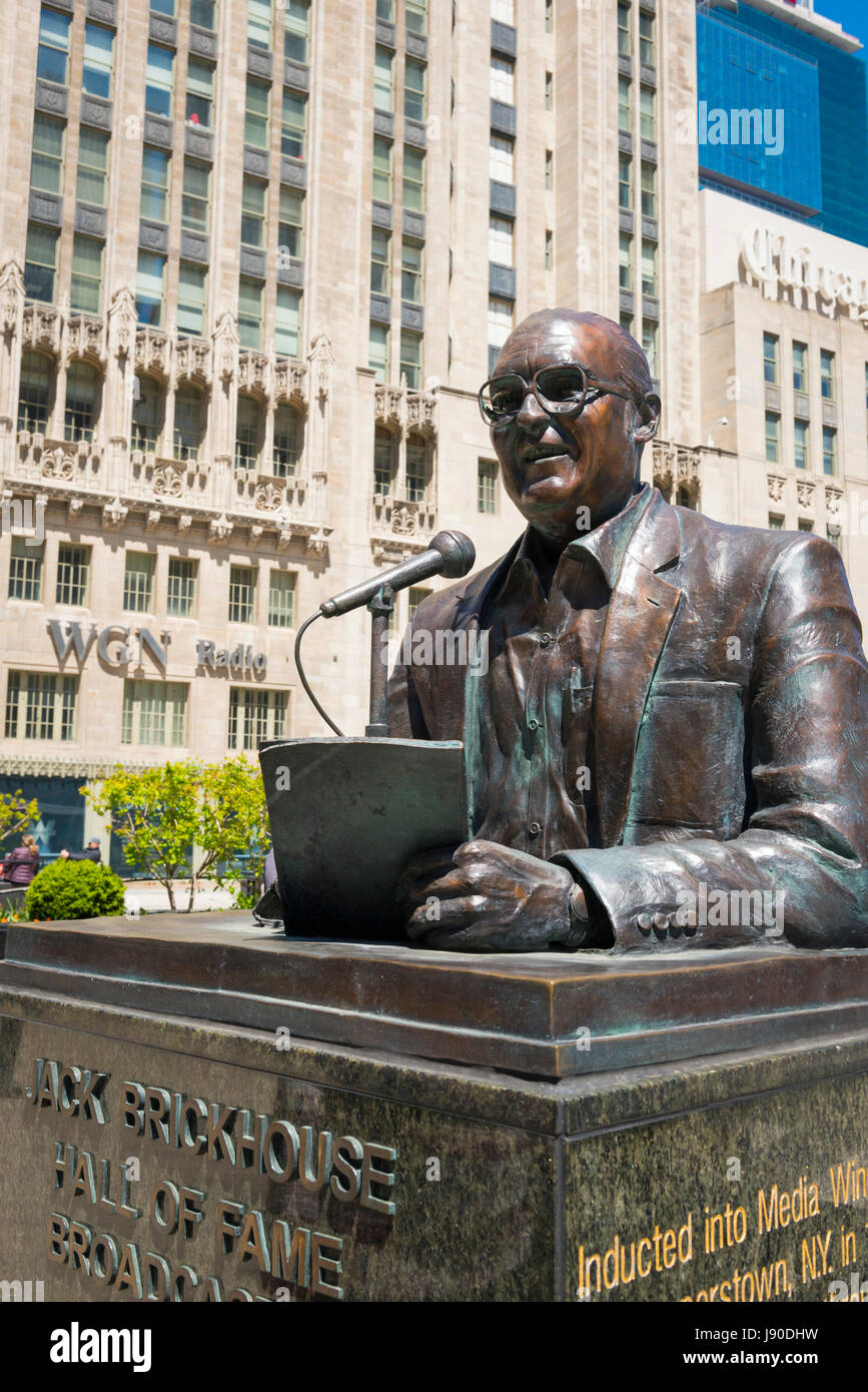 Chicago Illinois Near North Side Michigan Avenue bust statue bronze