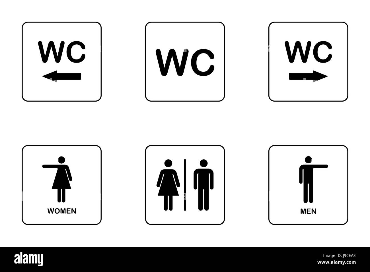 WC / Toilet door plate icon set. Men and women WC sign for restroom. WC Icon  Vector Stock Vector Image & Art - Alamy