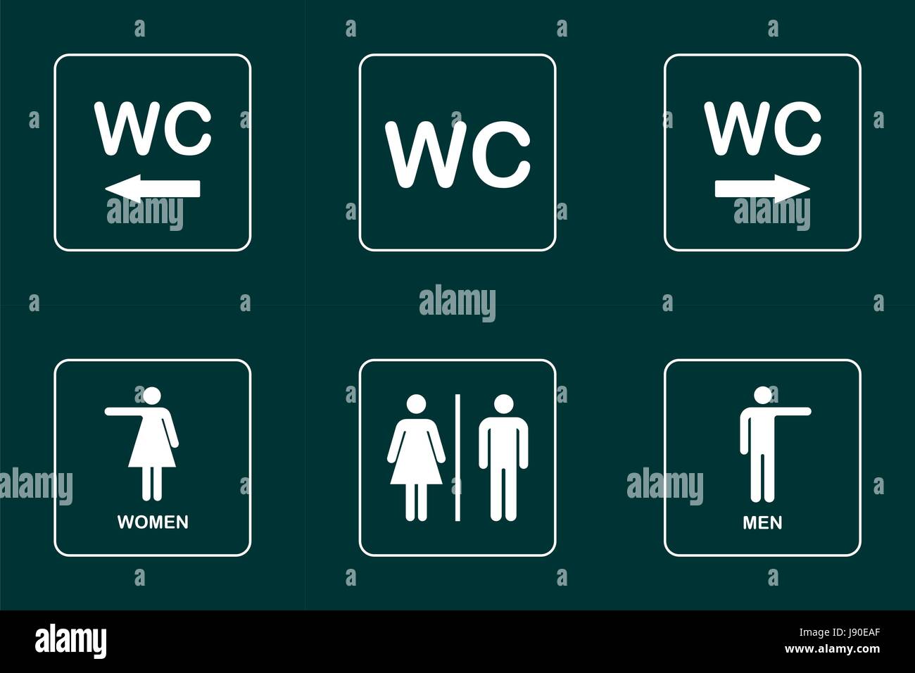 Wc Toilet Door Plate Icon Set Men And Women Wc Sign For Restroom Wc Icon Vector Stock Vector 9495