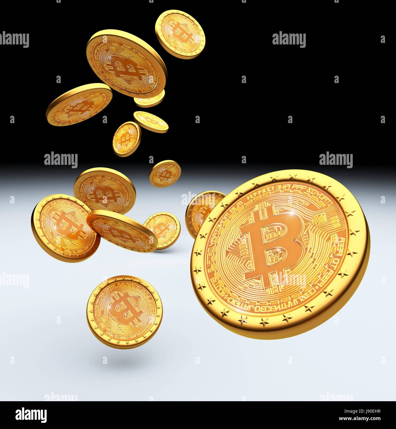 bitcoin golden coin 3d rendering image Stock Photo - Alamy