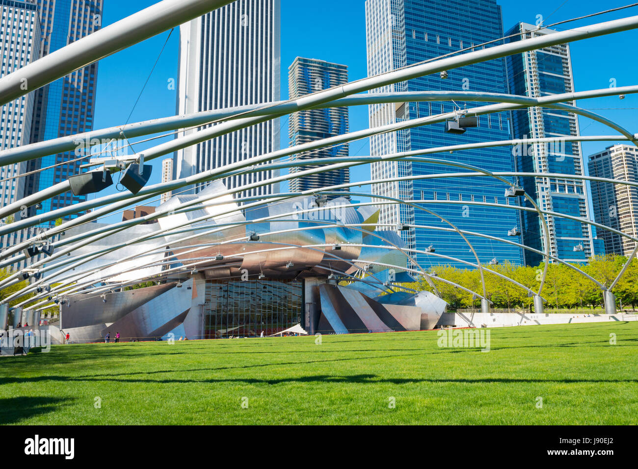 Chicago Illinois Millennium Park skyscraper skyscrapers Jay Pritzker ...