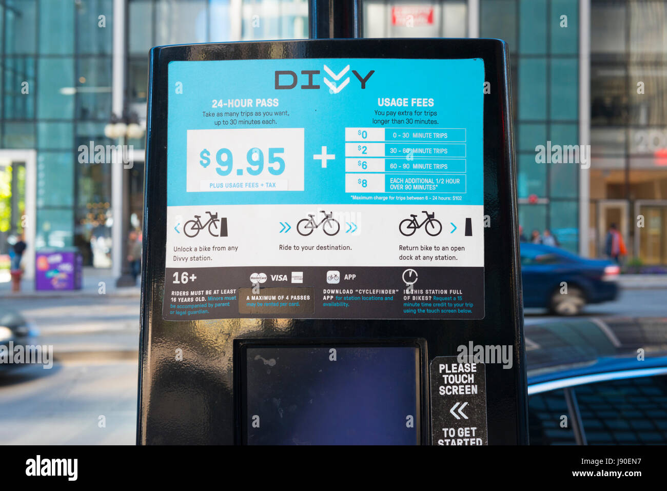 Chicago Illinois Divvy Bike meter bikes hire bicycle bicycles cycle