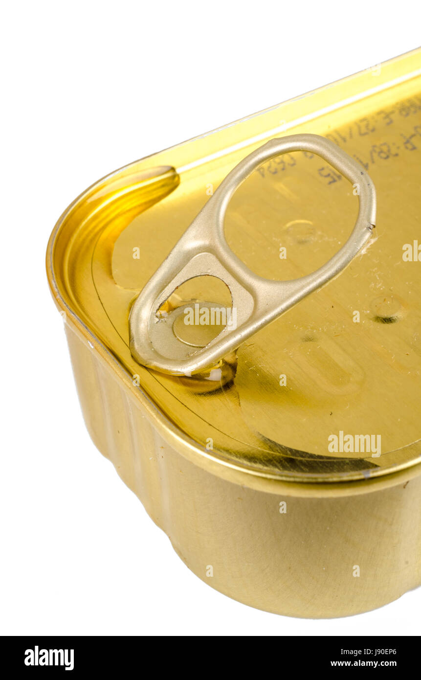 Golden aluminium tin with expiry date printed on top Stock Photo Alamy