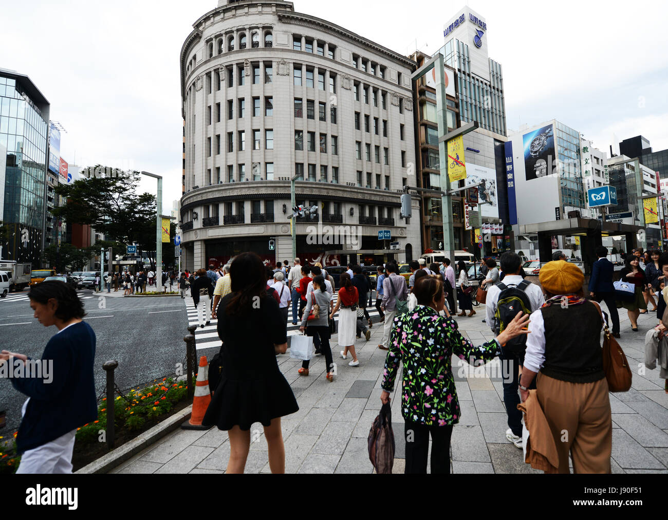 The popular shopping area of Ginza, Tokyo. Stock Photo