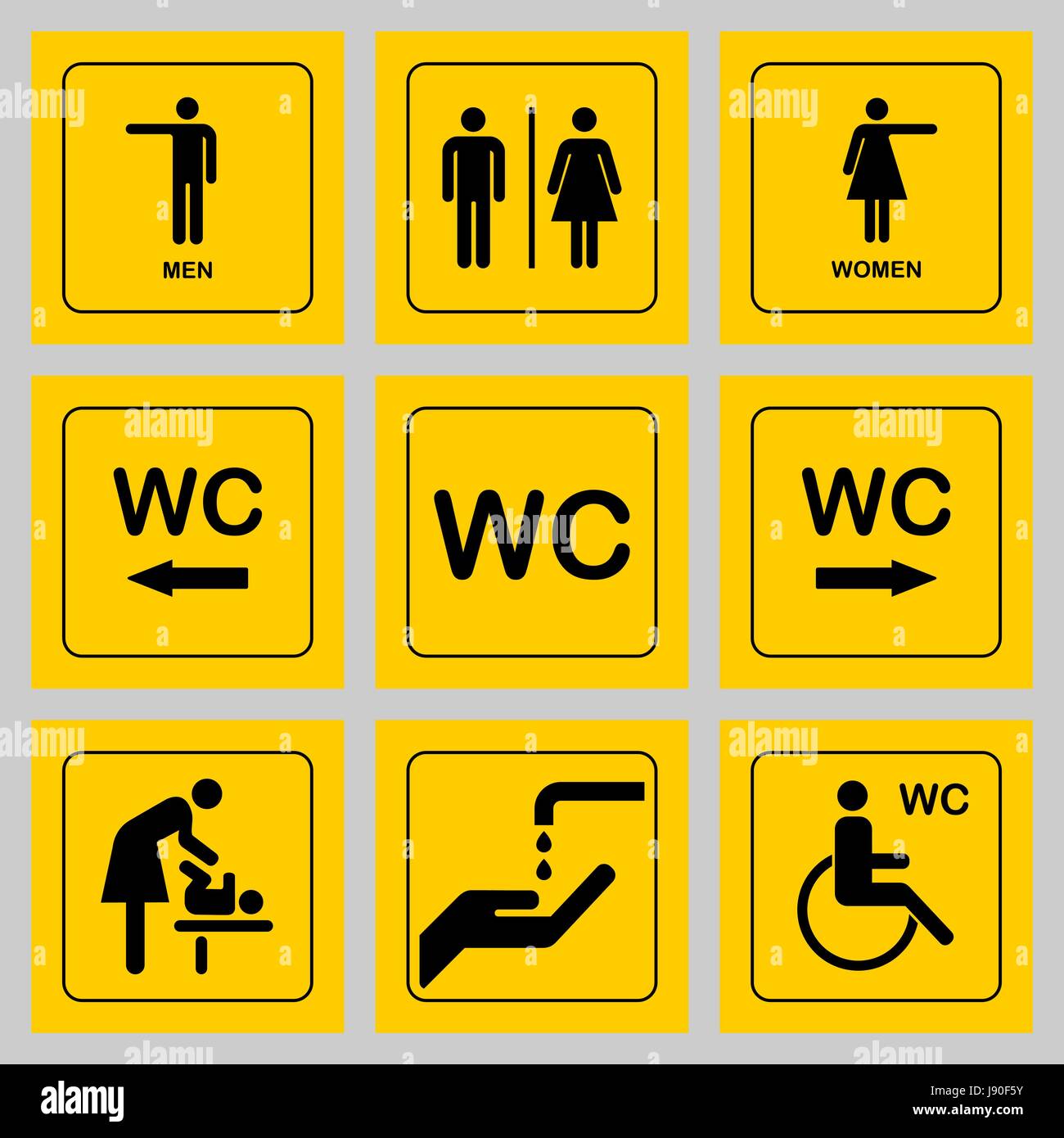 Wc Toilet Door Plate Icons Set Men And Women Wc Sign For Restroom Stock Vector Image And Art 8960