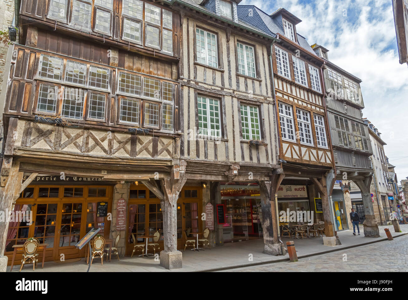 The medieval town of Dinan, France. Stock Photo