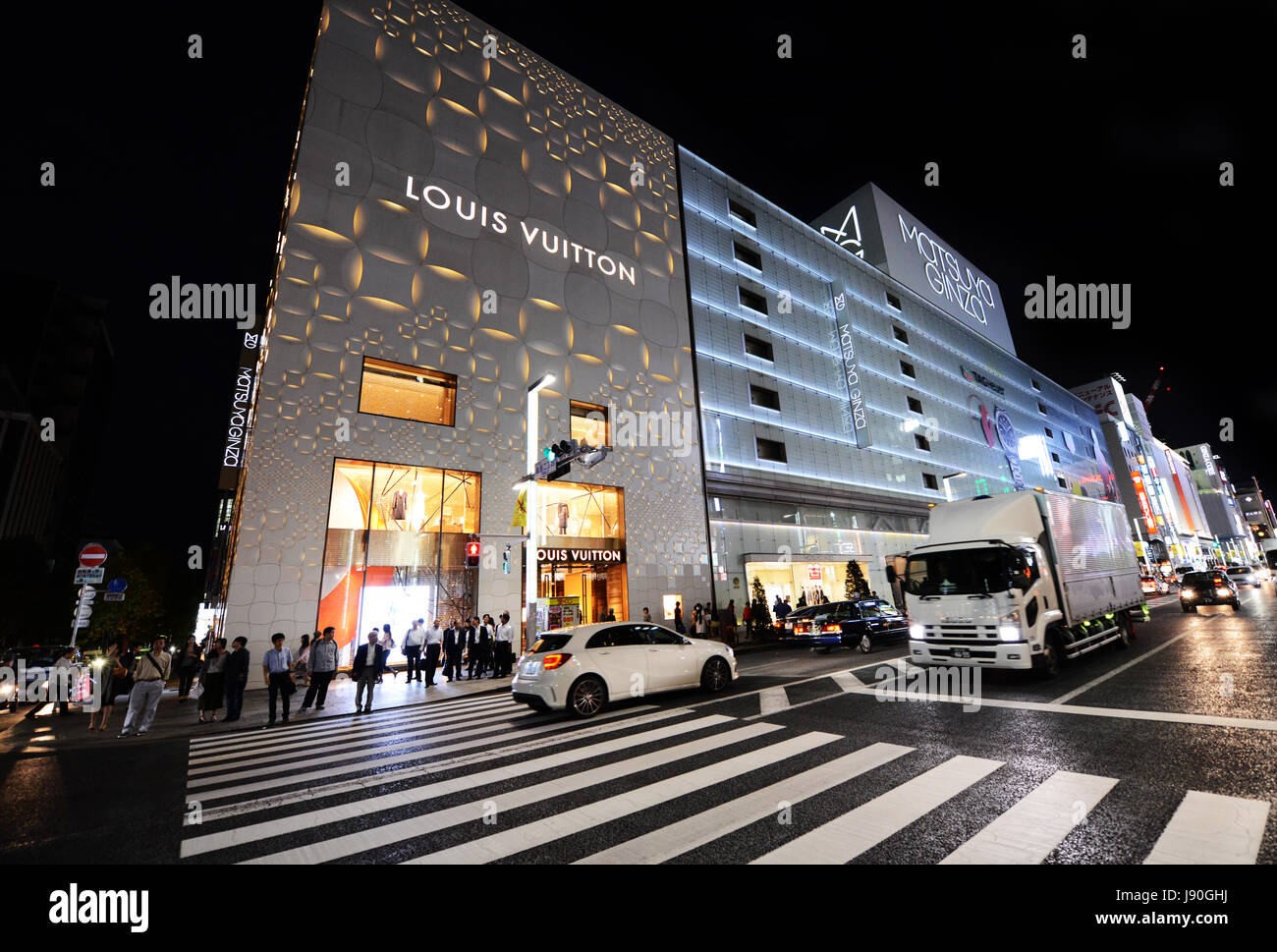 Ginza District In Tokyo Stock Photo - Download Image Now - Louis