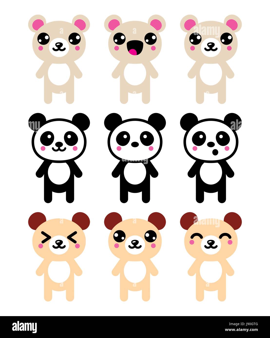 panda bear kawaii cute animal icon Stock Vector Image & Art - Alamy