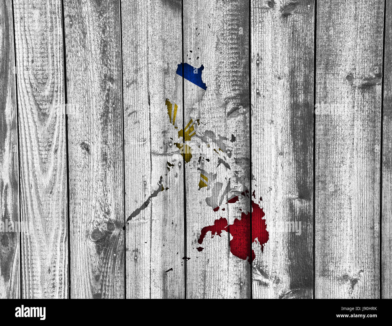 Map and flag of the Philippines on weathered wood Stock Photo - Alamy