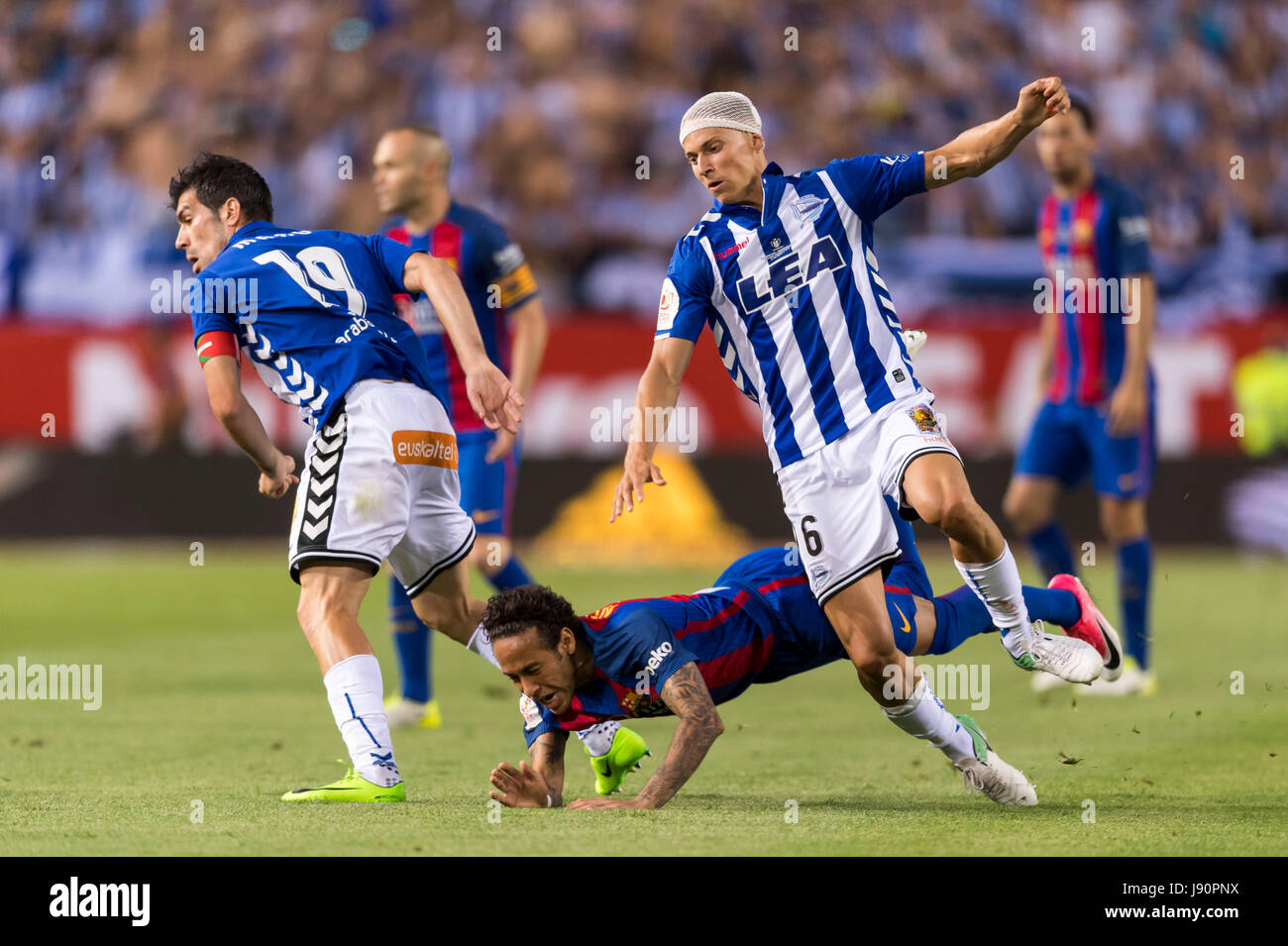 Madrid, Spain. 27th May, 2017. (L-R) Manu Garcia (Alaves ...