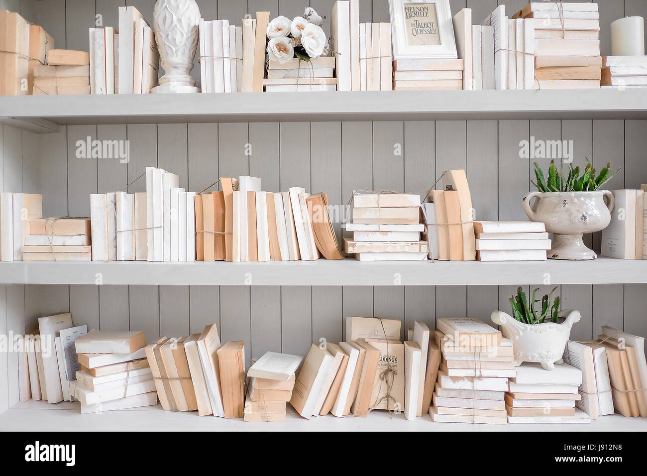 Vintage reading room with old books Stock Photo Alamy