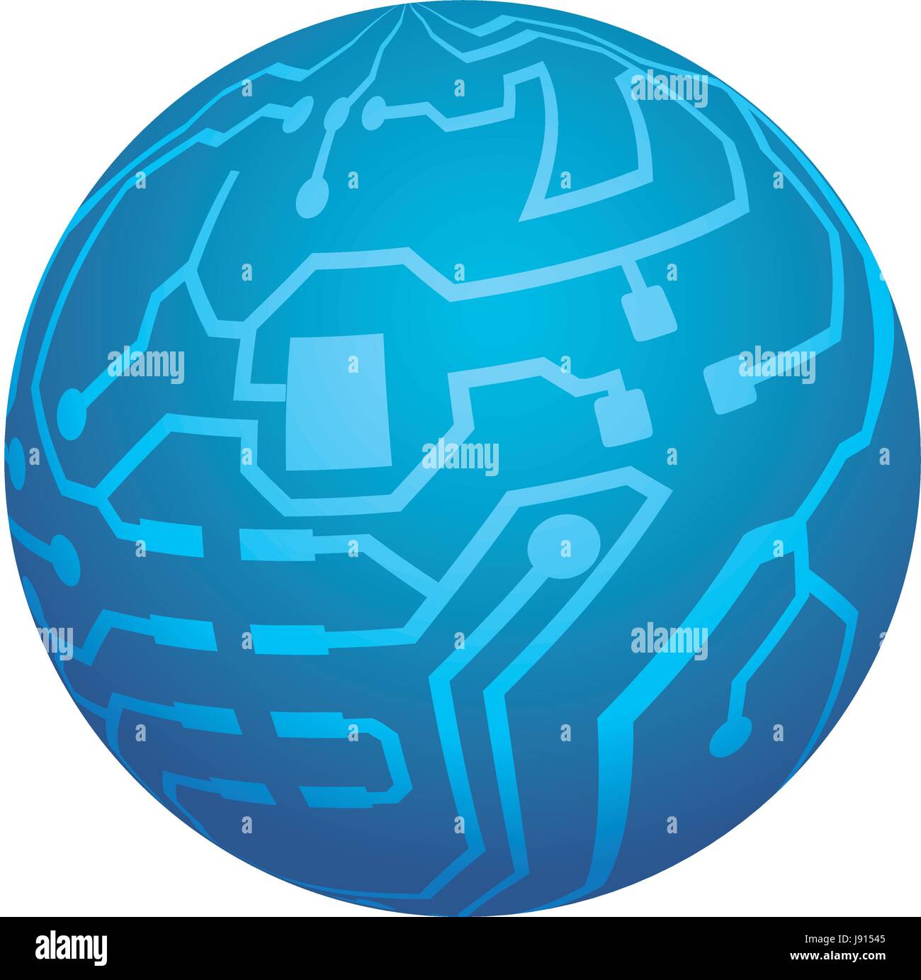 Microchip circuit sphere Stock Vector Image & Art - Alamy