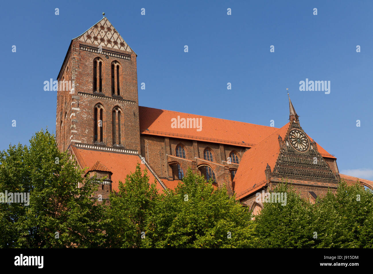 church, cathedral, old town, Hanseatic city, hanse, blue, historical, church, Stock Photo