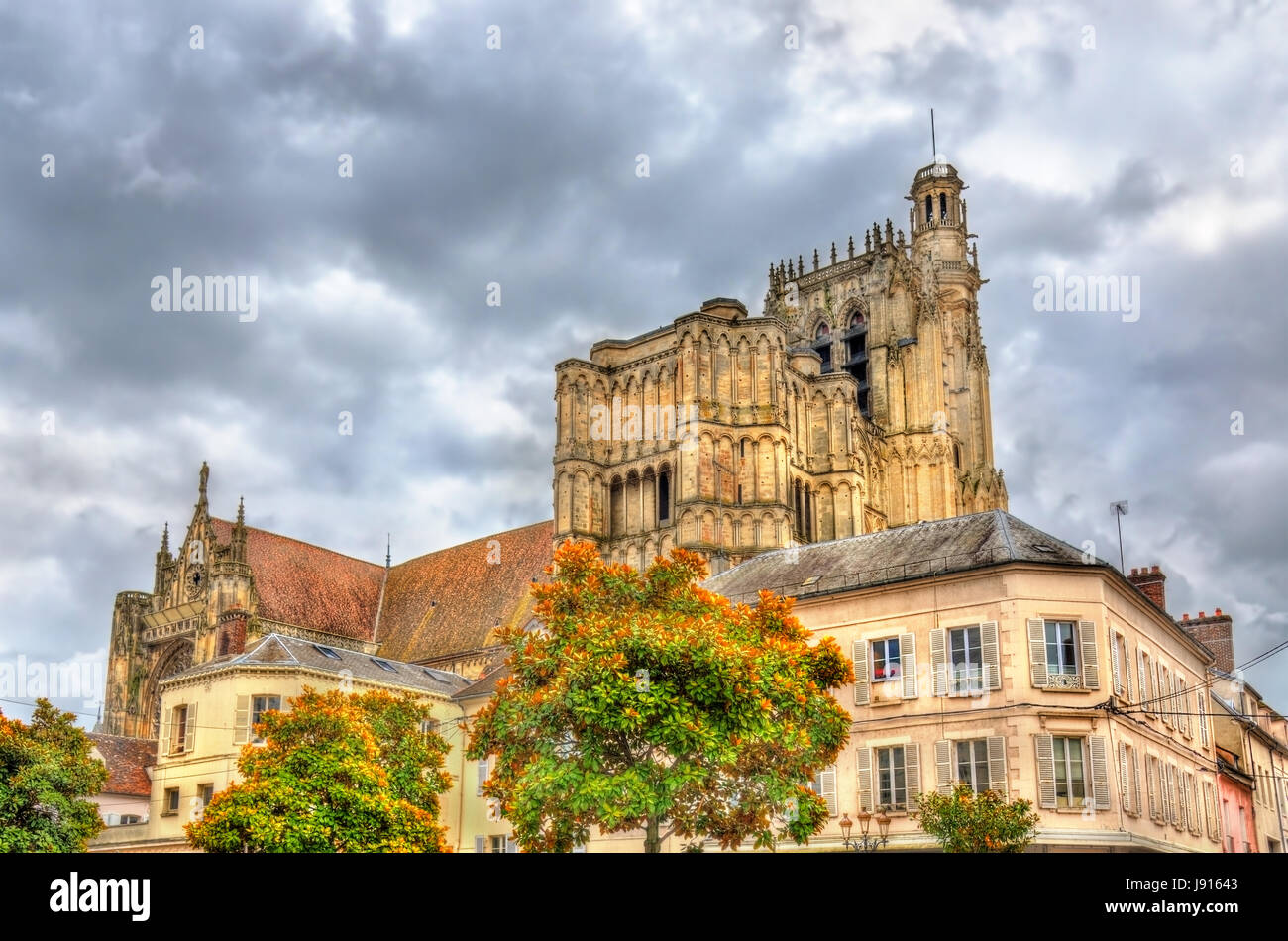 Saint Etienne Cathedral in Sens - France Stock Photo