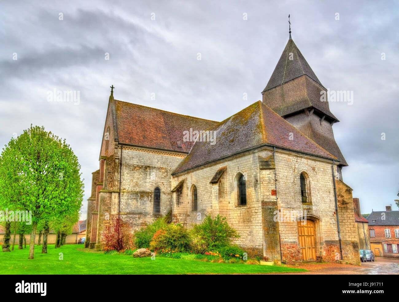 Collegiate church of the Assumption of Mary in Villemaur-sur-Vanne - France Stock Photo