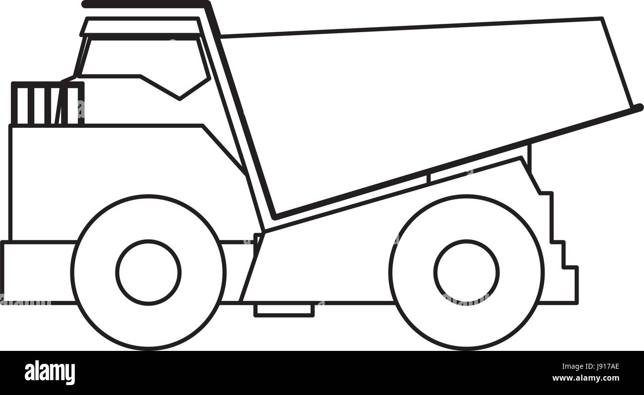 Dump Truck Black and White Stock Photos & Images - Alamy