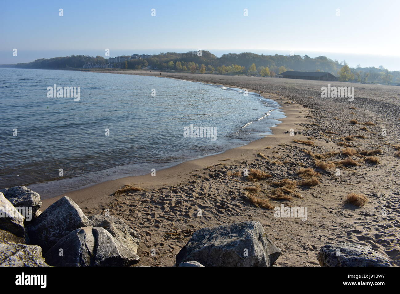 Beach On Lake Macatawa Stock Photo Alamy