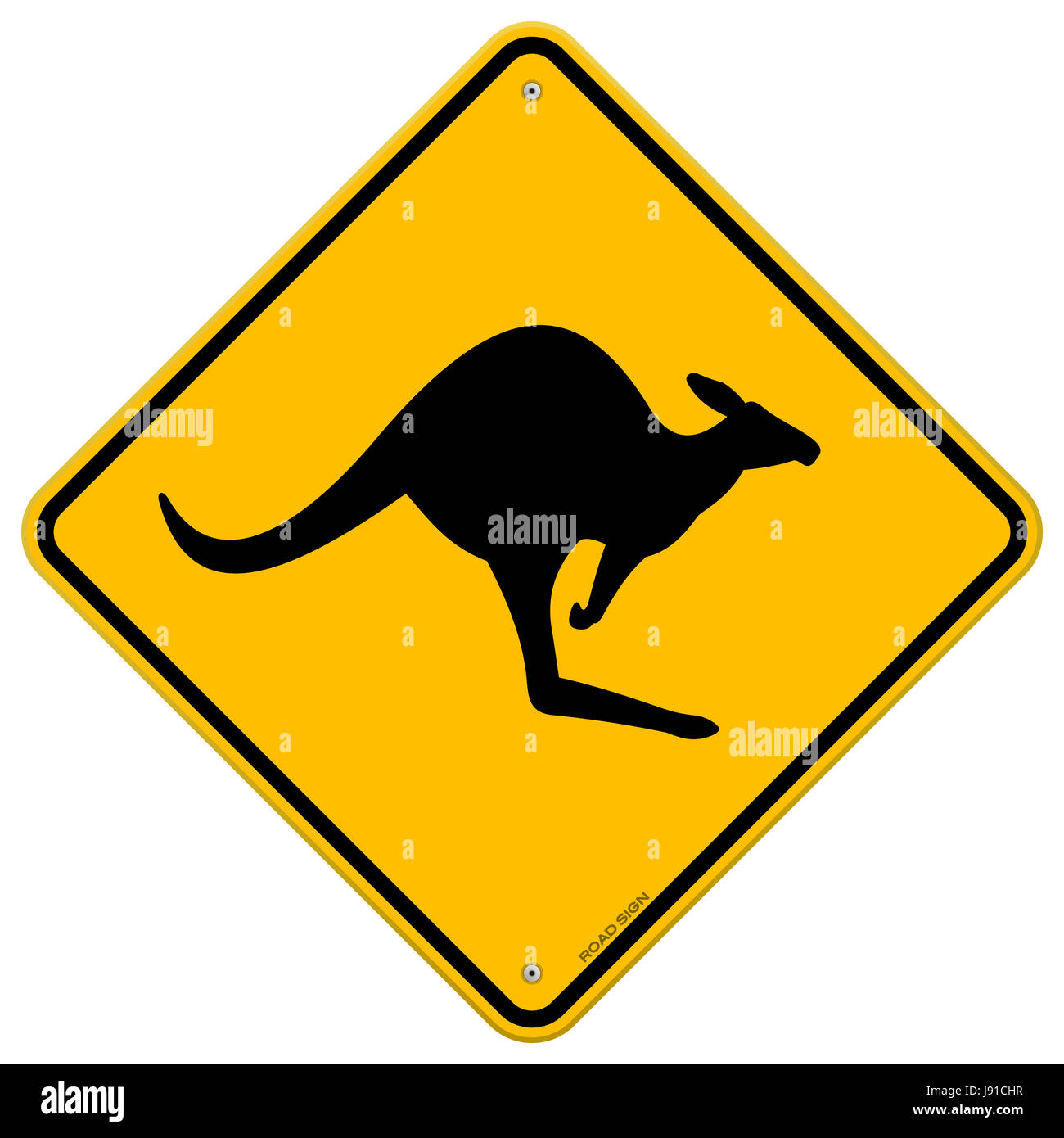 sign, signal, animal, australia, illustration, wildlife, kangaroo, road, Stock Photo