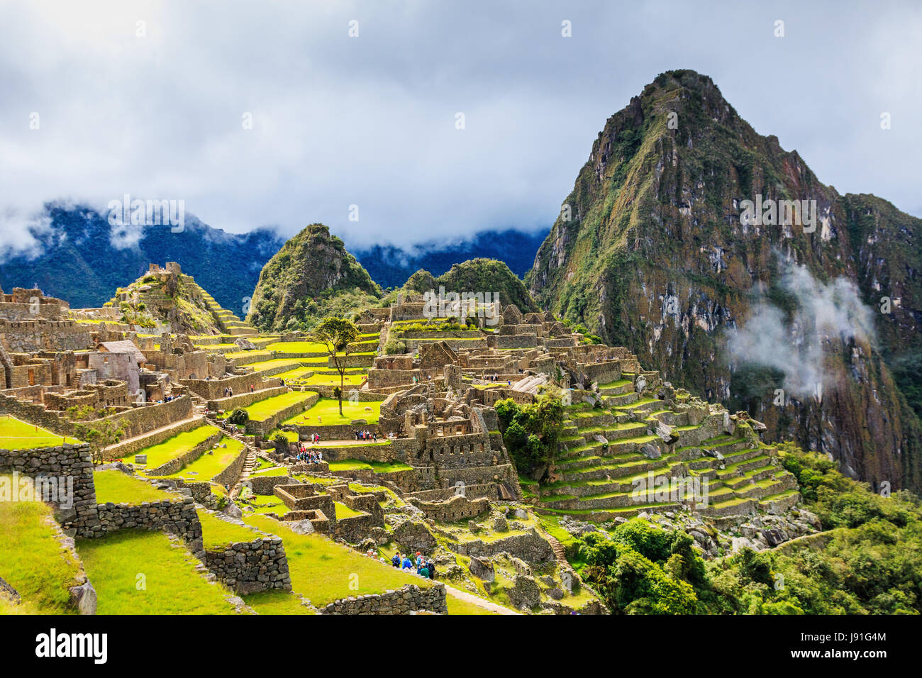 Machu Picchu, Peru. UNESCO World Heritage Site. One of the New Seven Wonders of the World Stock Photo
