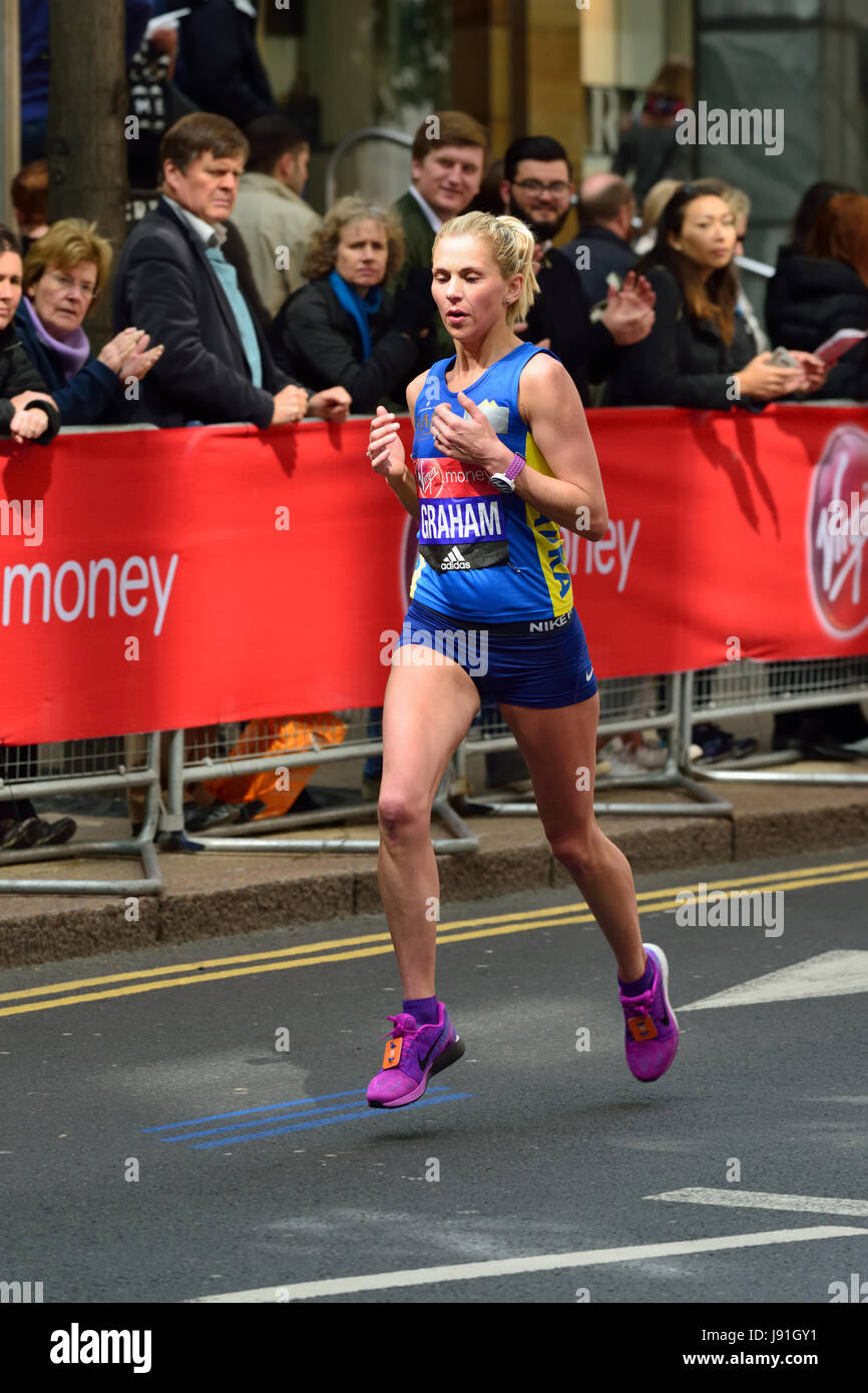 Laura Graham, Women's elite competitor, 2017 Virgin Money London Marathon, London,  United Kingdom Stock Photo