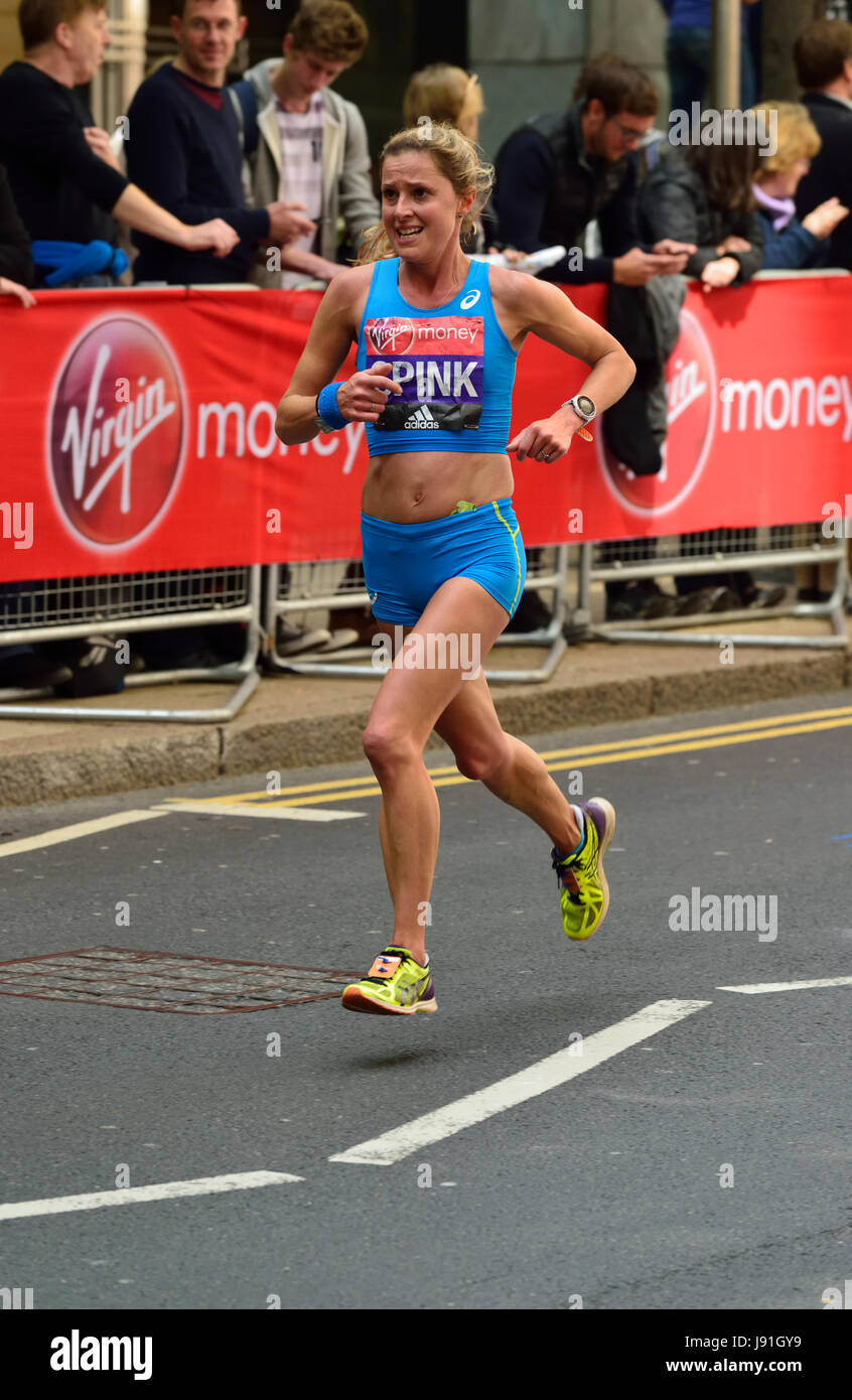 Jenny Spink, Women's elite competitor, 2017 Virgin Money London Marathon, London,  United Kingdom Stock Photo