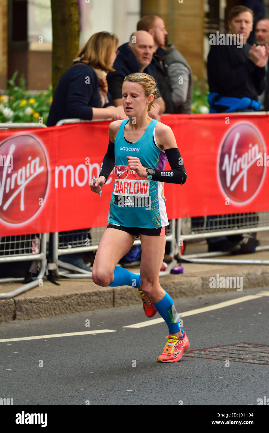 Tracy Barlow, Women's elite competitor, 2017 Virgin Money London Marathon, London,  United Kingdom Stock Photo
