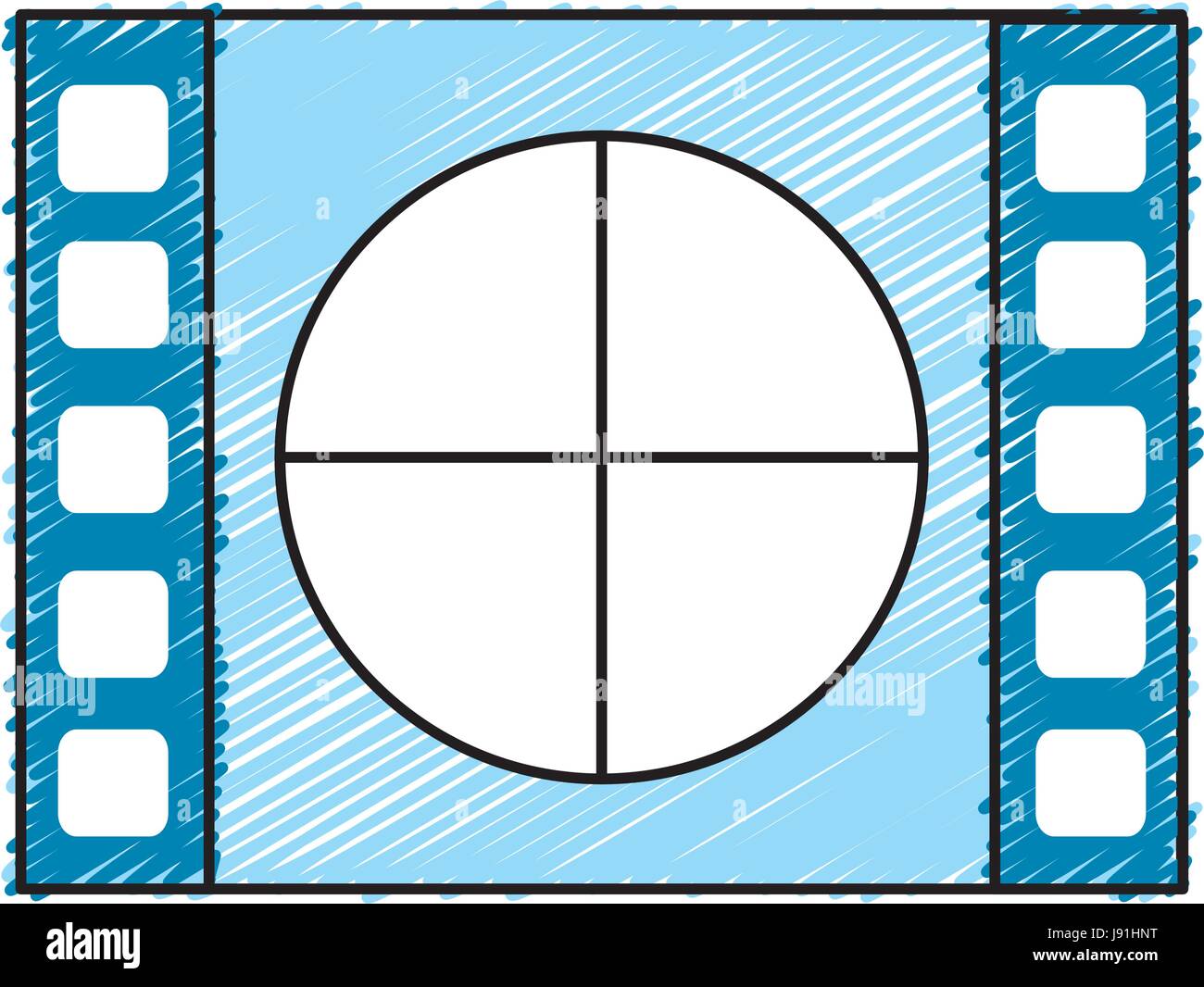 film countdown to projection of movie Stock Vector