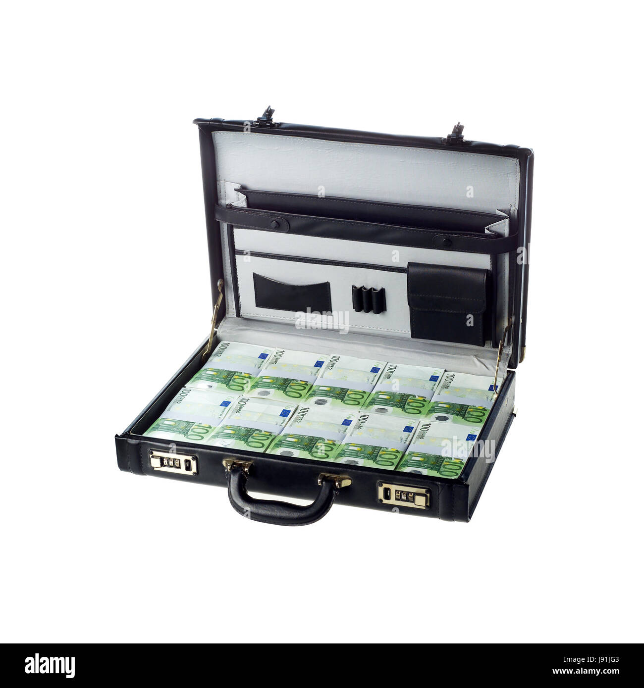 isolated, currency, stuffed, euro, briefcase, crime, wealth, open