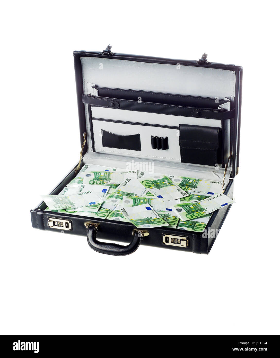 isolated, currency, stuffed, euro, briefcase, crime, wealth, open