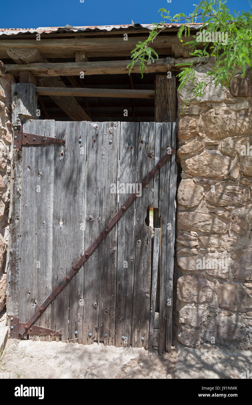 Sonoita, Arizona - An outbuilding door at the historic Empire Ranch, once one of the largest cattle ranches in America. The ranch is administered by t Stock Photo