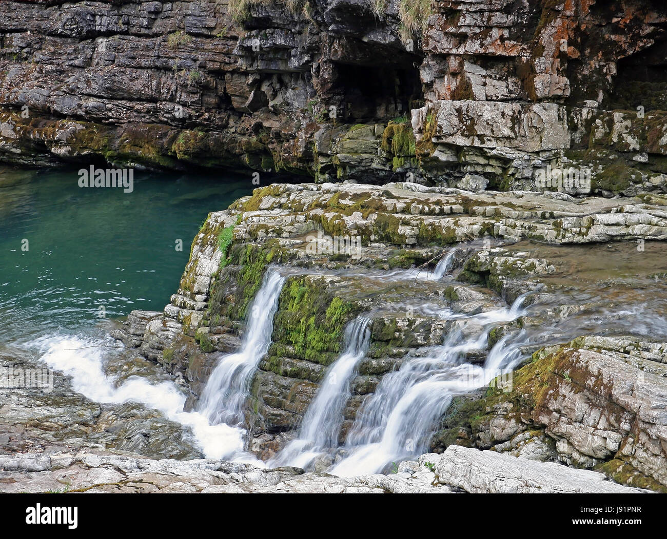 the waterfall of vils is also used to generate electricity Stock Photo