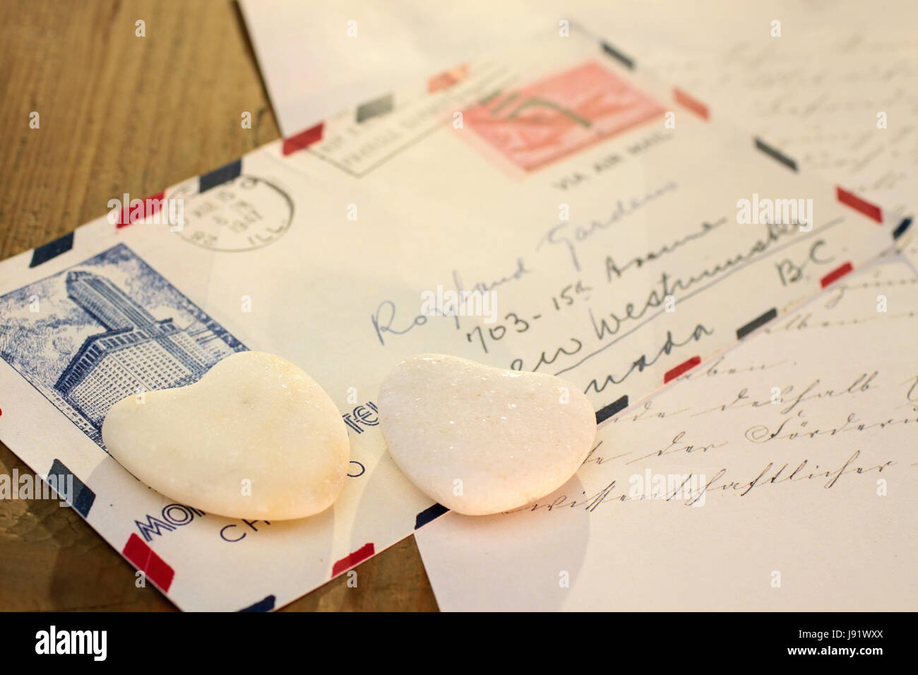 letter, love letter, hearts, airmail, love, in love, fell in love, heart, Stock Photo