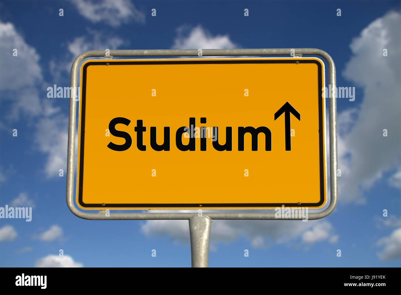 study, place, place-name sign, germany, german federal republic, shield ...