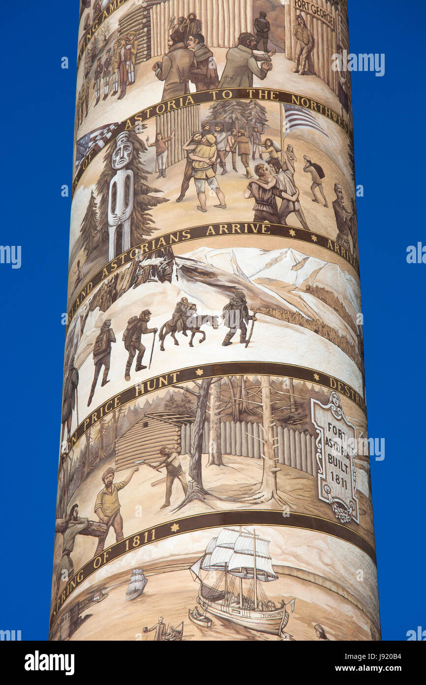 Astroia Column Astoria Column, Astoria, Oregon, USA, America Stock Photo - Alamy