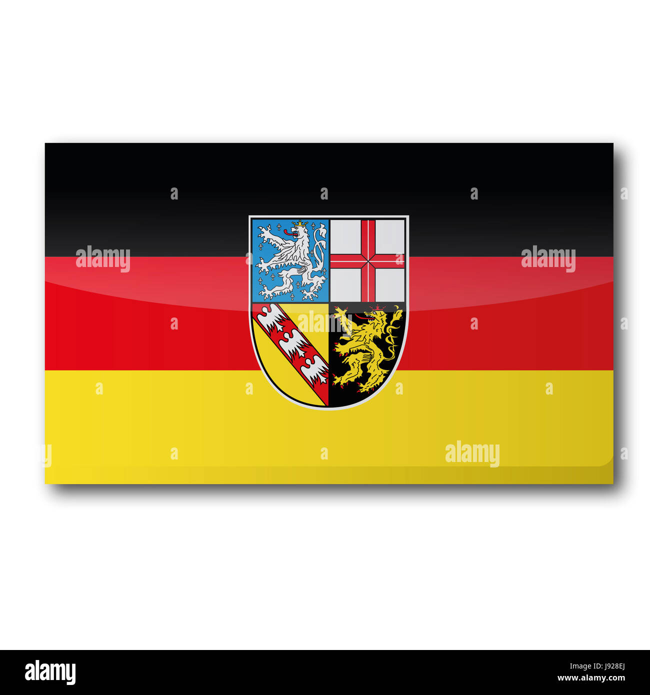 flag, card, saarland, state, atlas, map of the world, map, border, flag, card, Stock Photo