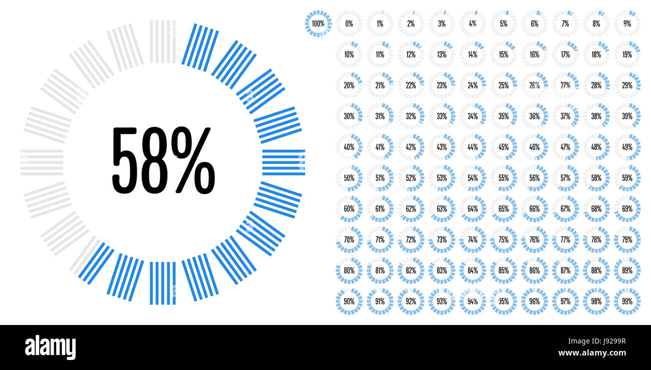 Set of circle percentage diagrams from 0 to 100 ready-to-use for web ...