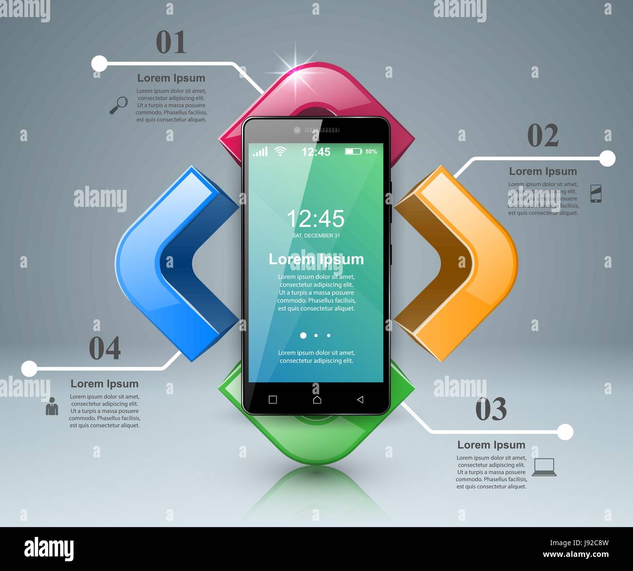 3D infographic. Smartphone icon Stock Vector Image & Art - Alamy