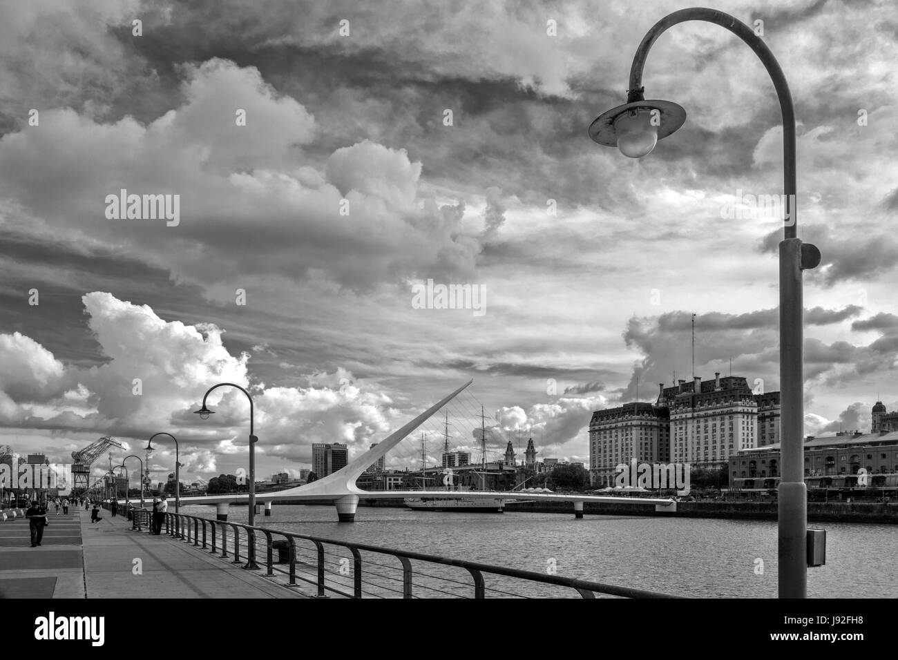 Bridge of the woman. (Puente de la mujer), by Arch. Calatrava. Puerto Madero, Buenos Aires, Argentina Stock Photo