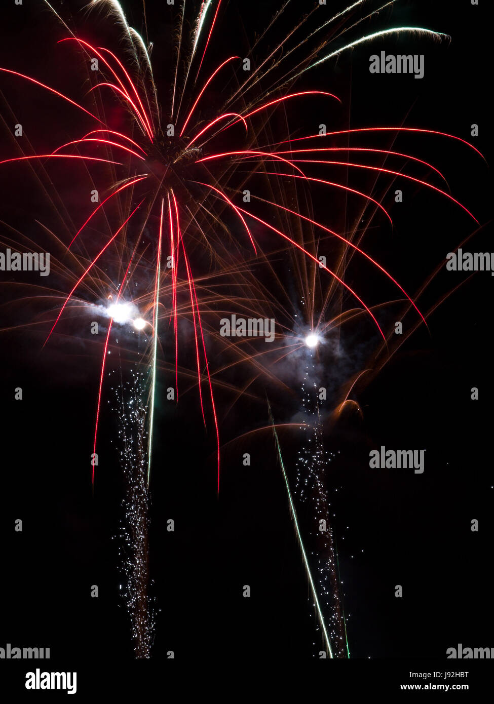 long-term exposure, silvester, New Years eve, new year, rocket, cheers, Stock Photo