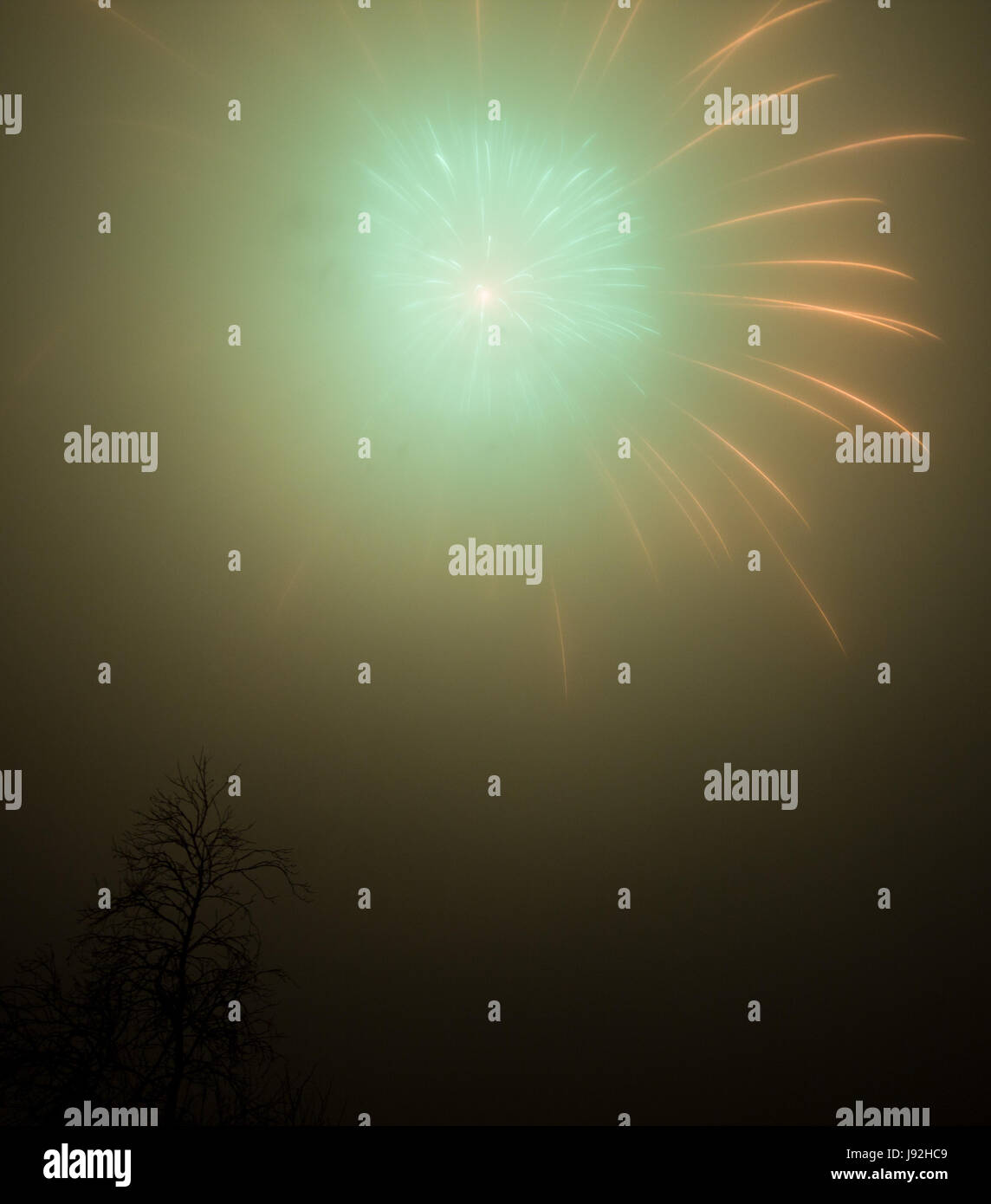 long-term exposure, silvester, New Years eve, new year, rocket, cheers, Stock Photo