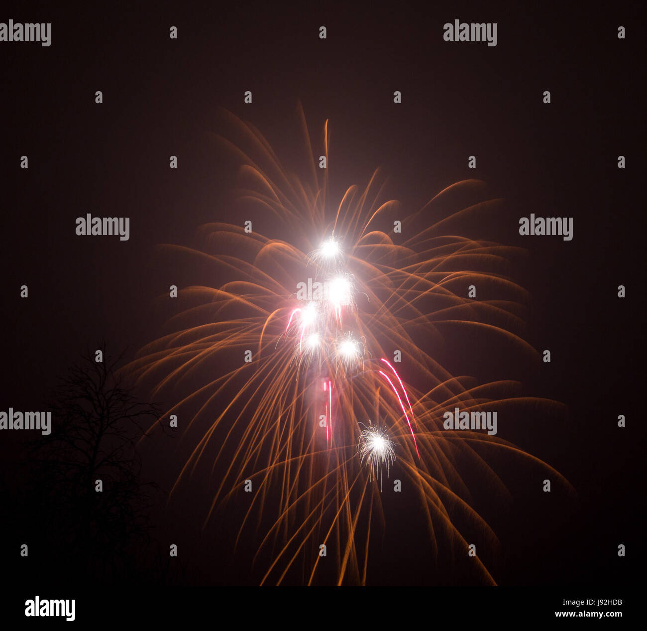 long-term exposure, silvester, New Years eve, new year, rocket, cheers, Stock Photo