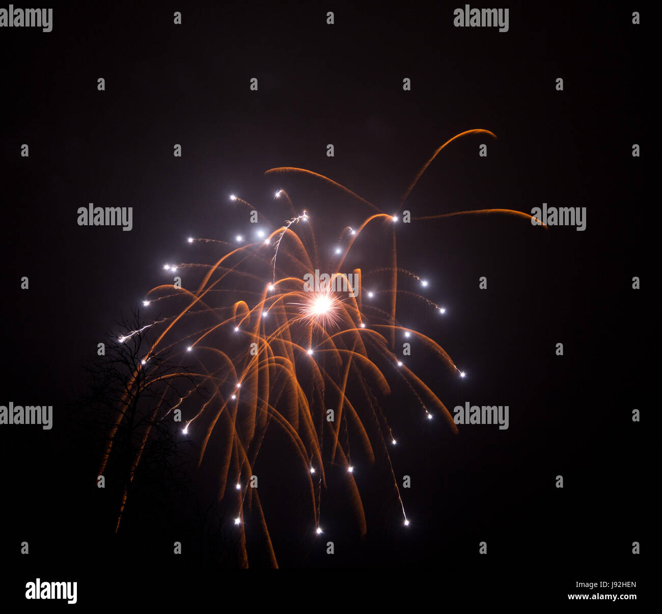 long-term exposure, silvester, New Years eve, new year, rocket, cheers, Stock Photo